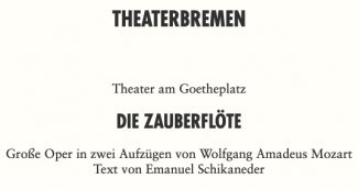 Image ofe the Folder of Zauberflöte at Theater Bremen